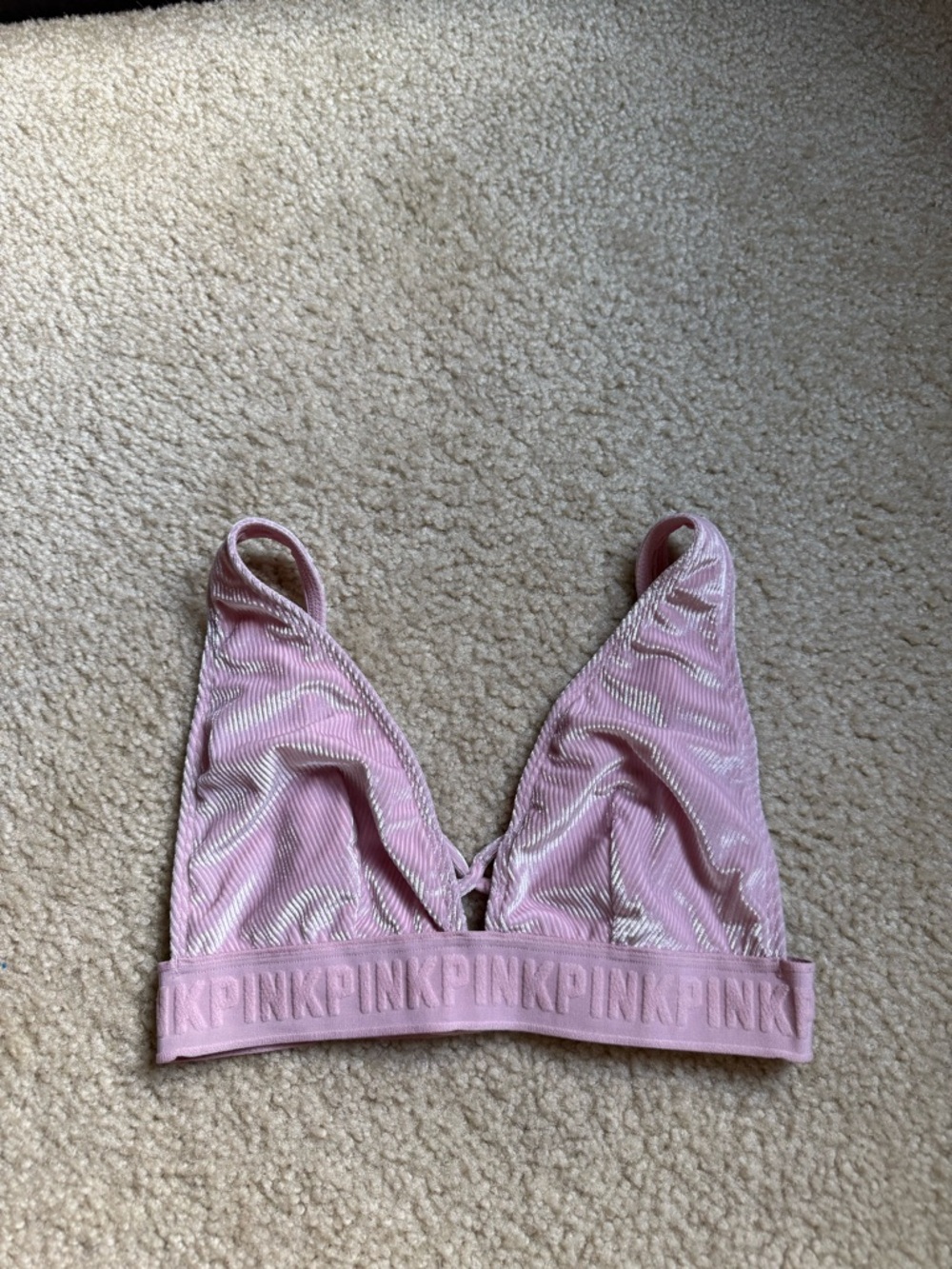 PINK Victoria's Secret Light Pink Bralette with Logo Band